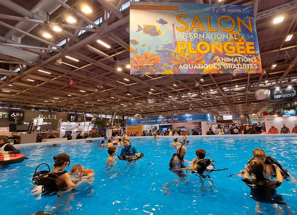 La piscine aménagée lors du Salon de la plongée 2025