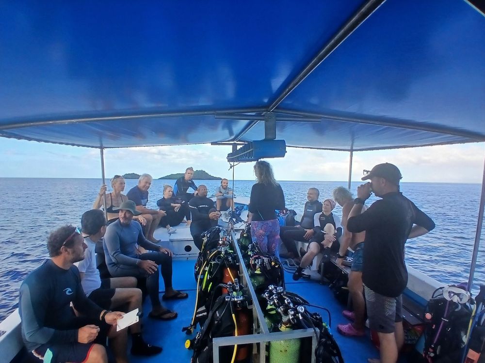 Des plongeurs sur un bateau