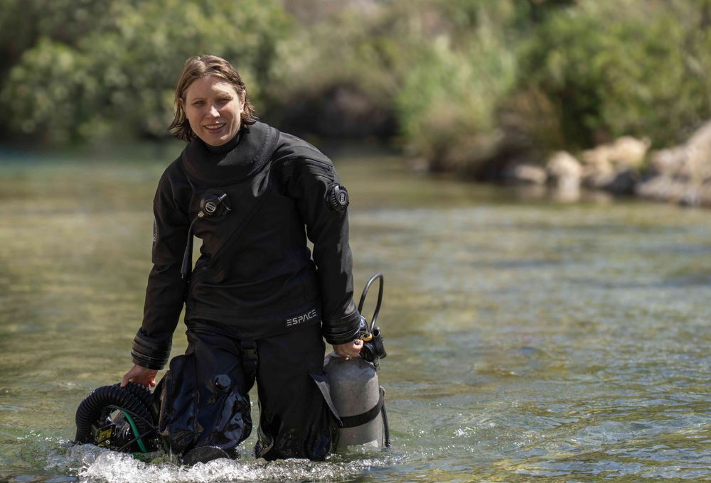 Gaelle Giesen sortant d'une plongée