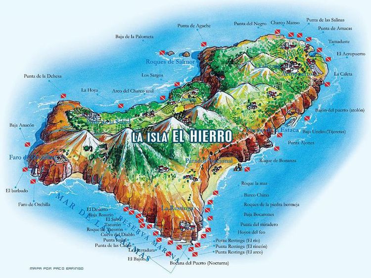 Carte des sites de El Hierro